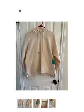 bcg Women's Lifestyle LS Fleece Hoodie White Swan XL Relaxed Fit